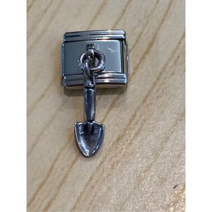 .925 Garden Shovel dangling from Italian Charm #vintage